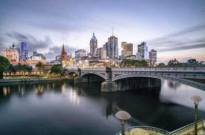 Australia photos - Melbourne Skyline with Princess Bridge