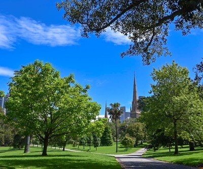 photo spots in Victoria - St Patrick's Cathedral from Fitzroy Gardens