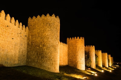 photography locations in Castilla Y Leon - Avila city walls at night, Spain