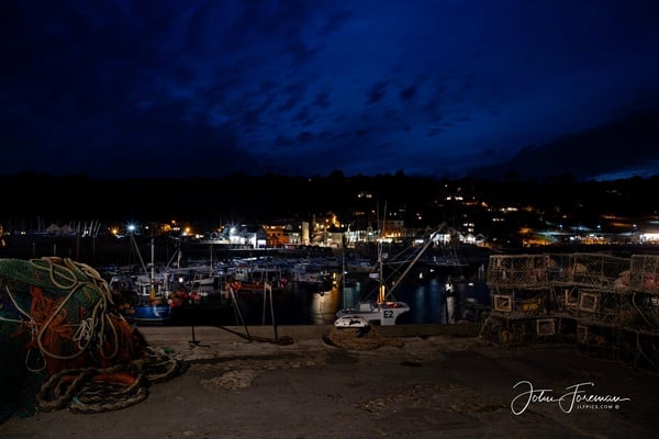 Lyme harbour at night