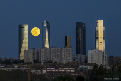 Community Of Madrid photography spots - View of the four towers with the moon, Madrid