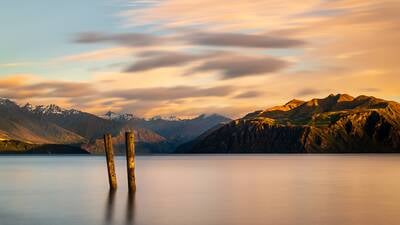 instagram spots in New Zealand - Lake Wanaka Jetty Stumps