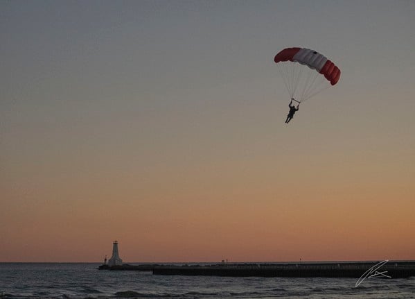 Skydiver Cobourg Beach