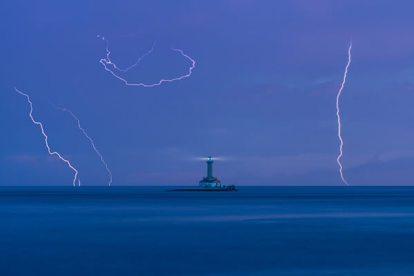 Lightnings at the lighthouse