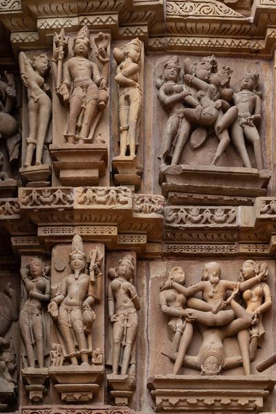 Image of Kamasutra temples at Khajuraho - Kamasutra temples at Khajuraho