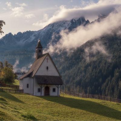 photography spots in The Dolomites - Nova Levante Chapel