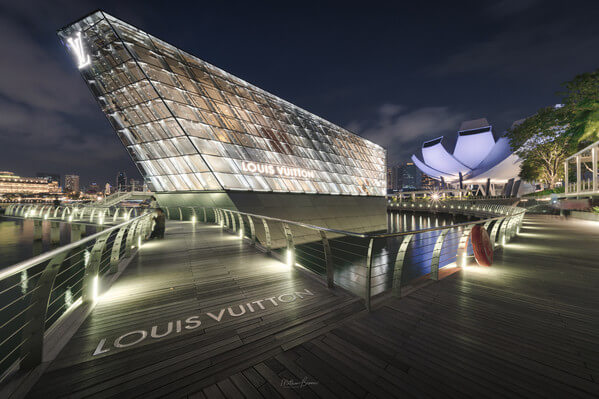 The Futuristic Building of Louis Vuitton Store in Marina Bay Fro