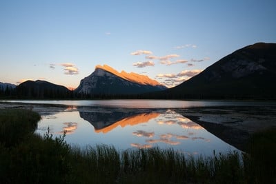 photo locations in Alberta - Mt. Rundle from Vermilion Lakes