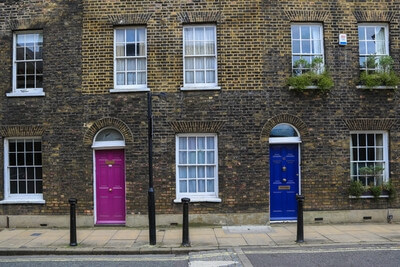Picture of Roupel Street Colorful Doors - Roupel Street Colorful Doors