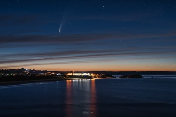 Tenby with comet NEOWISE