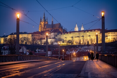 pictures of Prague - Prague Castle from behind the Mánes Bridge
