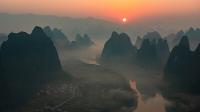 Image of Sunrise view from Xianggong Hill - Sunrise view from Xianggong Hill