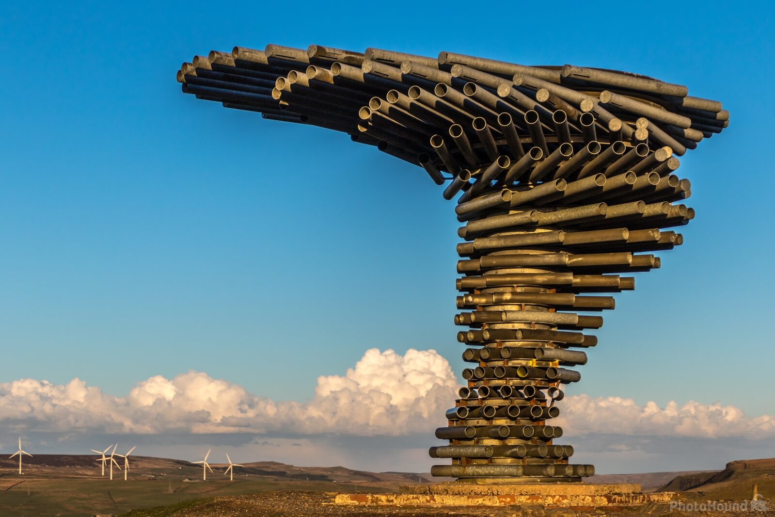 The Singing Ringing Tree Panopticon high on the moors above Burnley in  Lancashire in Northern England Stock Photo - Alamy