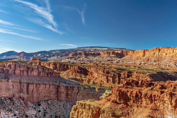 Taken late in the afternoon from the Goosenecks Overlook in Capitol Reef National Park.