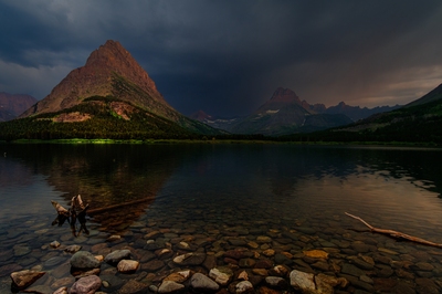 photos of Glacier National Park - Swiftcurrent Lake and Falls