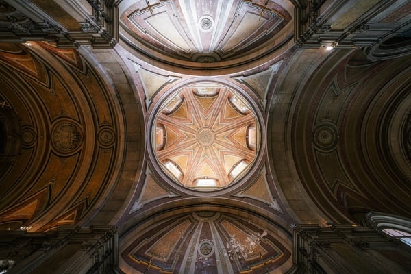 Interior view of the church dome.