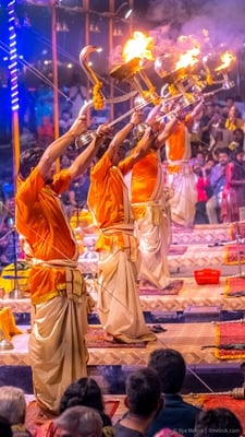 Events in India - Fire puja or Aarti in Varanasi