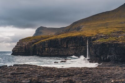 Faroe Islands photography locations - Eidi Waterfall