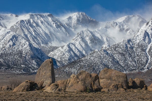 This was taken in March 2023, after heavy rains in Southern California. Some of the roads were washed out due to flooding, so check the maps before going. This area is best at Sunrise because the sun shines directly on Mt Whitney in the moring.