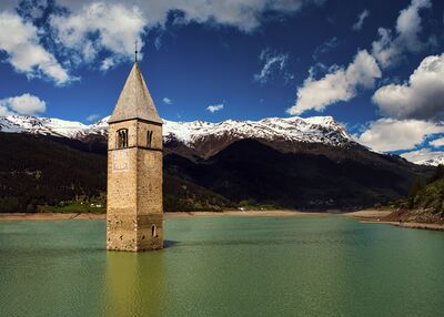 Italy photography spots - The Church Tower, Rechensee