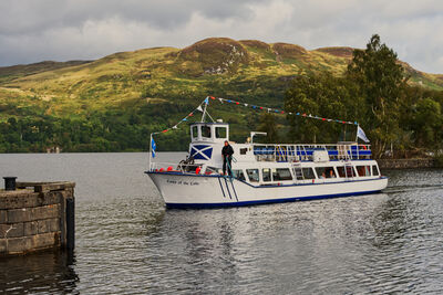 lady of the lake arriving at Stronachlaker pier on Loch Katrine
