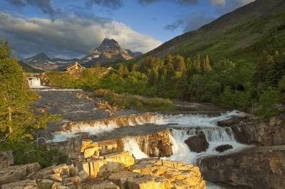 Swiftcurrent Lake and Falls